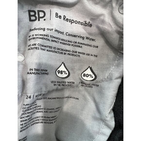 NWT BP. Women's Size 24 Ripped High Waist Ankle Mom Jeans In Vintage Black - Picture 10 of 14